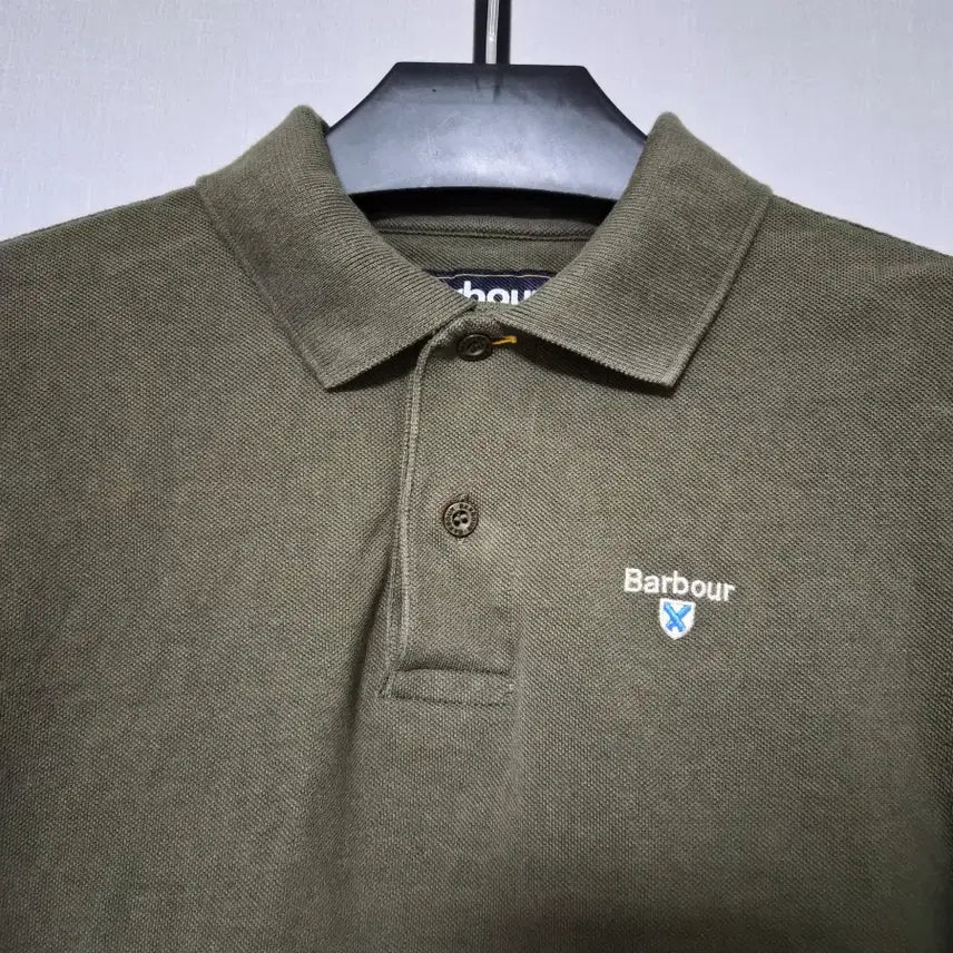 [BUNJANG] Barbour Collar Neck Short Sleeve T-Shirt - Size S / 바버 S Barbour 칼라넥 반팔티셔츠 M-반팔-434