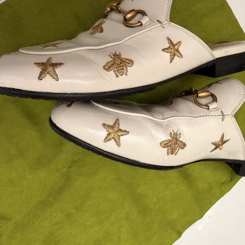 [BUNJANG] Gucci White Leather Mule Sandals / 구찌 화이트 레더 슬리퍼 뮬