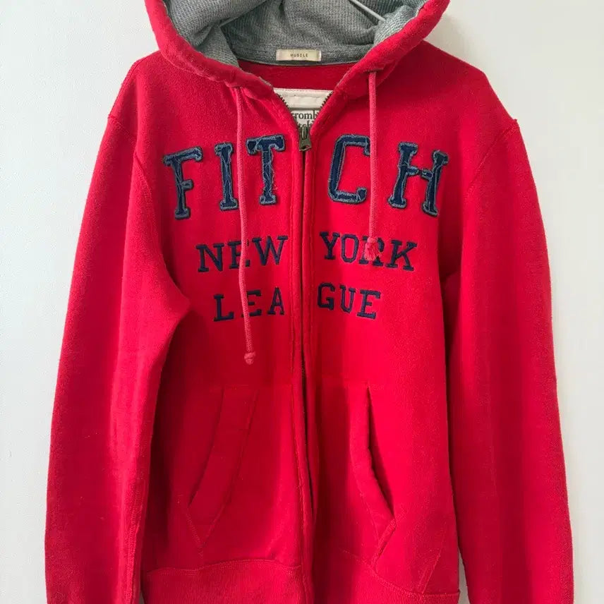 [BUNJANG] Abercrombie Red Hoodie Zip-up (M) / Abercrombie 아베크롬비 레드 후드집업 m 홀리스터