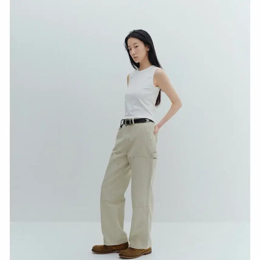 [BUNJANG] ishii Double Knee Pants Dusty Sand / ishii 이시 Double Knee Pants Dusty Sand 팬츠