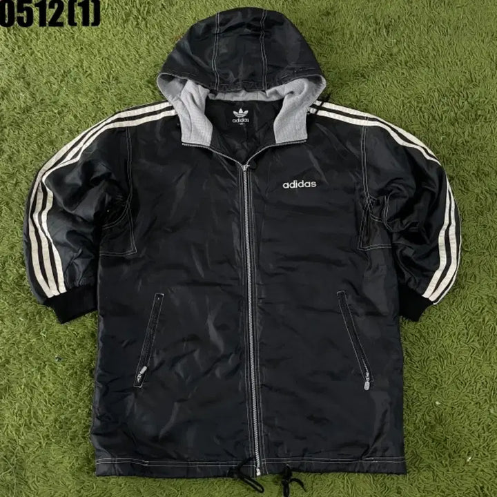 [BUNJANG] Adidas Old Skool Long Zip-Up Jacket / 아디다스 올드스쿨 롱 집업 자켓 105 백 삼선
