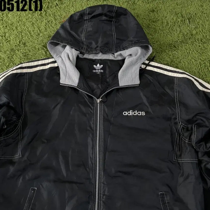 [BUNJANG] Adidas Old Skool Long Zip-Up Jacket / 아디다스 올드스쿨 롱 집업 자켓 105 백 삼선