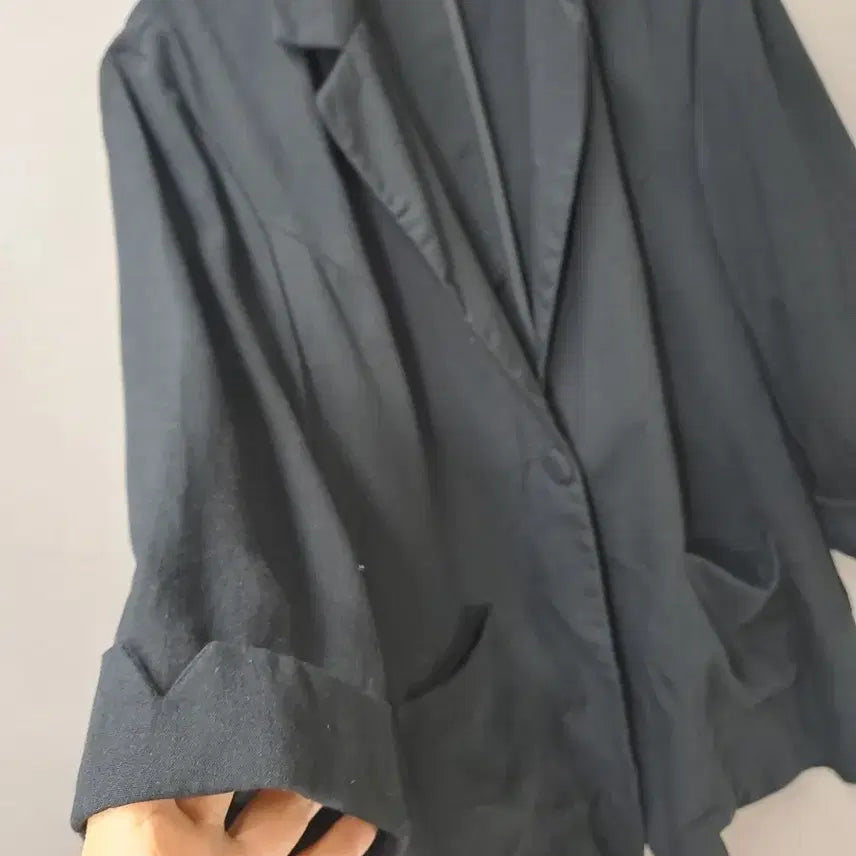 [BUNJANG] Duoyuxi 8-Sleeve Single Button Black Jacket / Duoyuxi 8부소매 싱글버튼 블랙 자켓