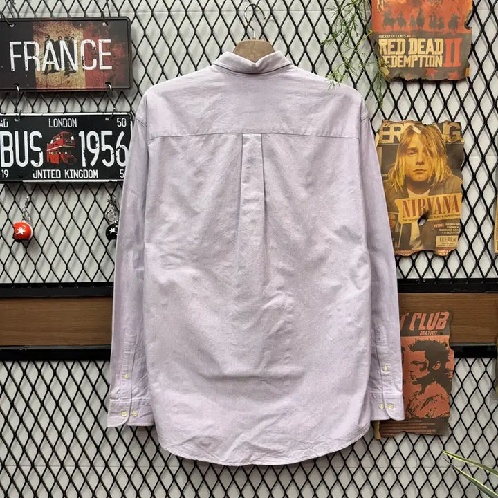 [BUNJANG] Burberry Boston Oxford Shirt Purple / 00s 버버리 보스턴 옥스포드 셔츠 전면 로고 포인트 퍼플