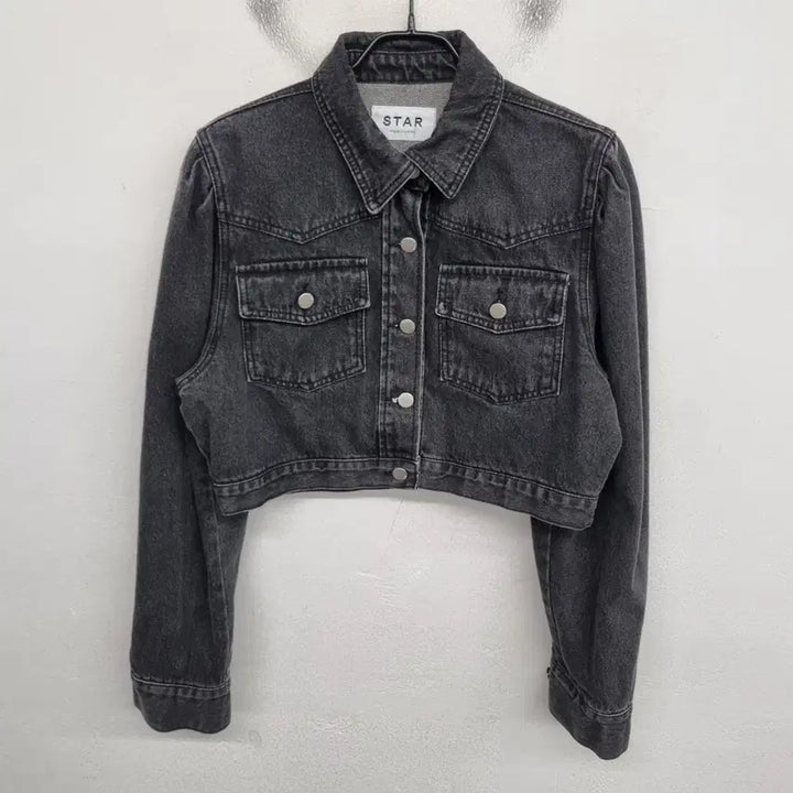 [BUNJANG] STAR Washed Denim Crop Jacket (Women&