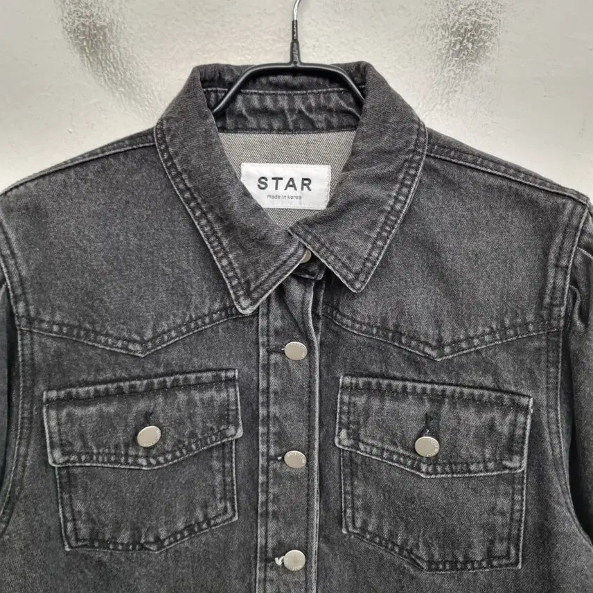 [BUNJANG] STAR Washed Denim Crop Jacket (Women&