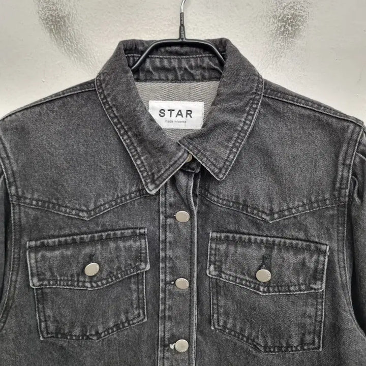 [BUNJANG] STAR Washed Denim Crop Jacket (Women&