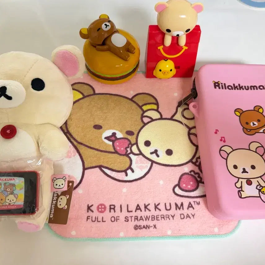 [BUNJANG] San-X Rilakkuma Korilakkuma Silicone Pouch, Magnet, Mini Towel, Plush / ㅇ산엑스 리락쿠마 코리락쿠마 실리콘 파우치 마그넷 미니타올 인형 해피밀