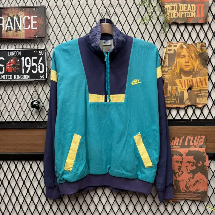 [BUNJANG] Nike 80s-90s Old School Bluetec Color Block Half-Zip Anorak / 80-90s 나이키 올드스쿨 블루택 컬러블록 하프집업 아노락