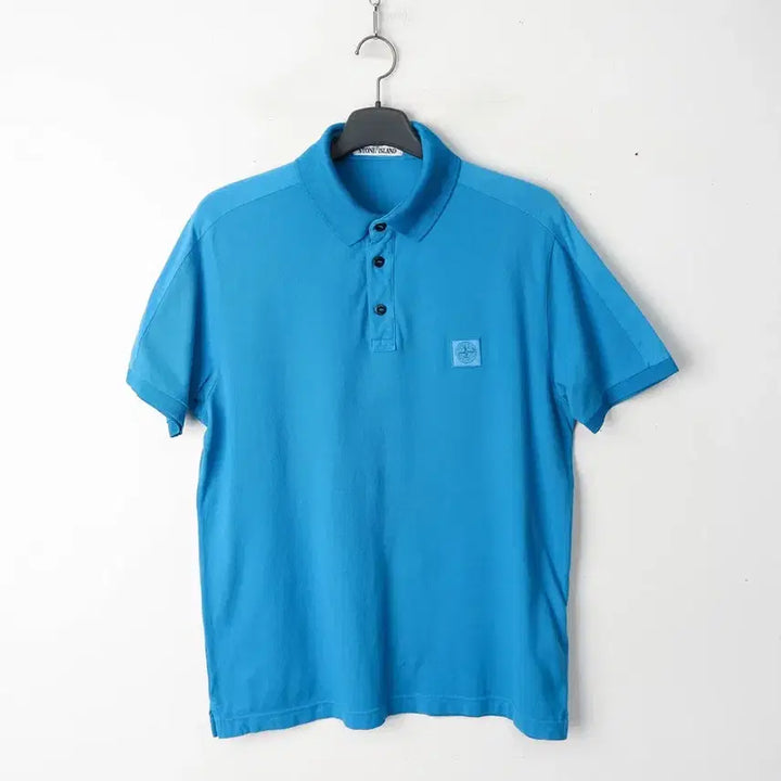 [BUNJANG] Stone Island Cotton Polo Shirt Blue / 100/스톤아일랜드 코튼 카라티