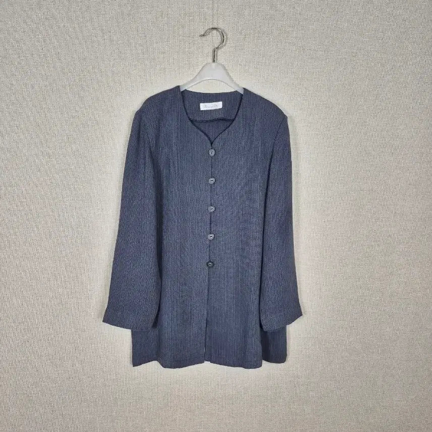 [BUNJANG] Open Weave Linen-like Grey Jacket / 