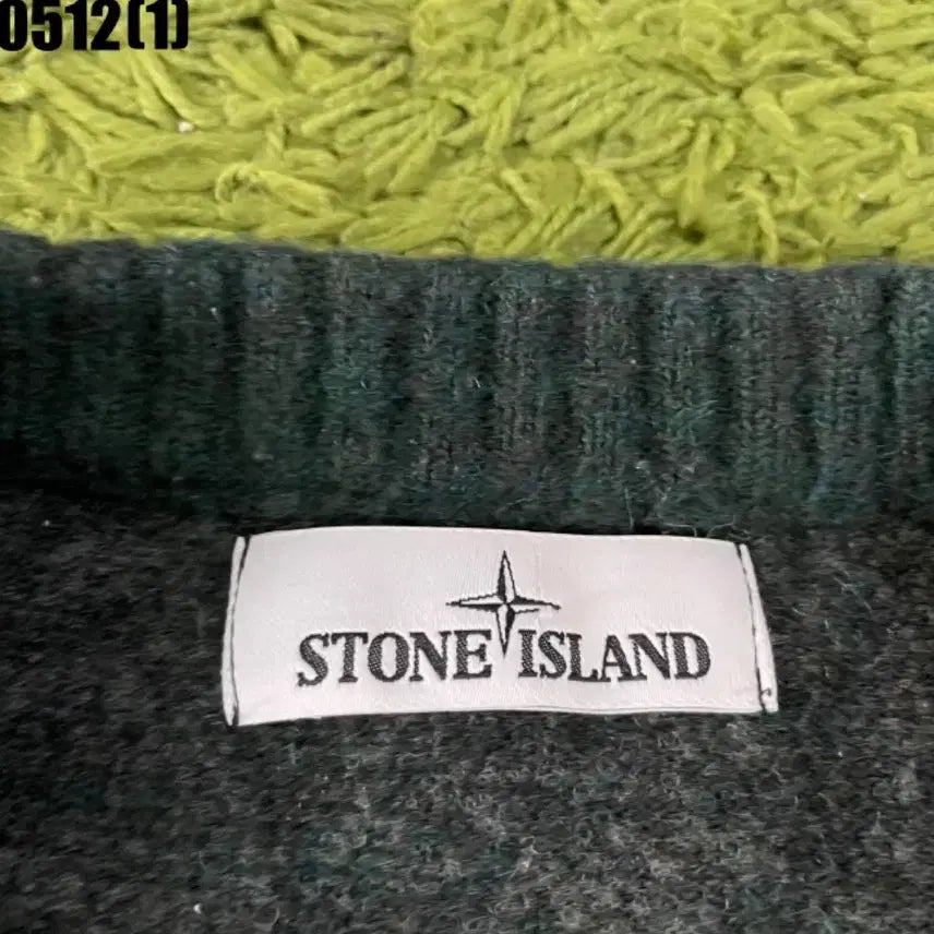[BUNJANG] Stone Island Colorblock Knit Green/Gray / 스톤아일랜드 배색 니트 그린/그레이