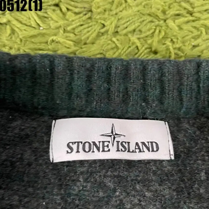 [BUNJANG] Stone Island Colorblock Knit Green/Gray / 스톤아일랜드 배색 니트 그린/그레이