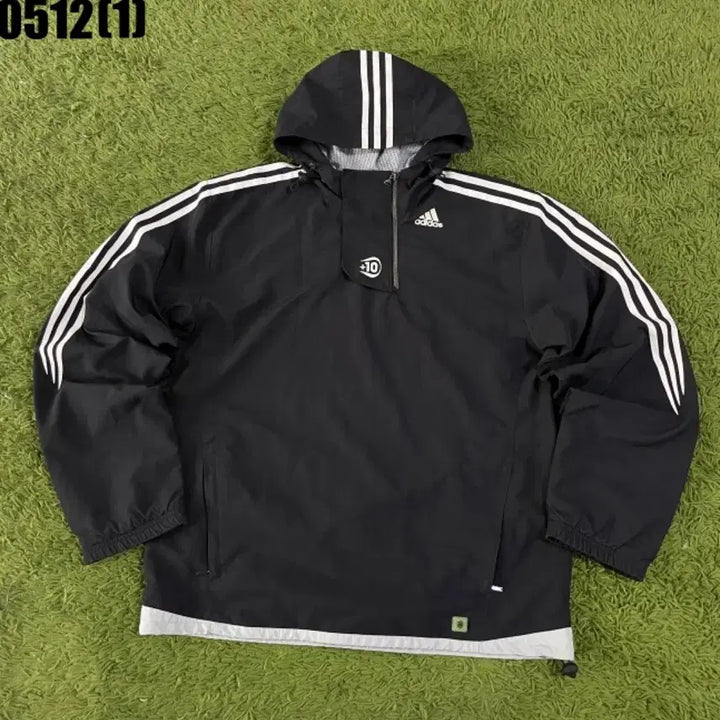 [BUNJANG] Adidas 3-Stripes Hooded Windbreaker Black / 아디다스 3선 후드 바람막이 블랙