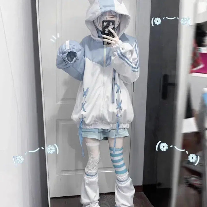 [BUNJANG] Neko Blue Jersey (Free Size) / 서브컬쳐 네코 블루 져지