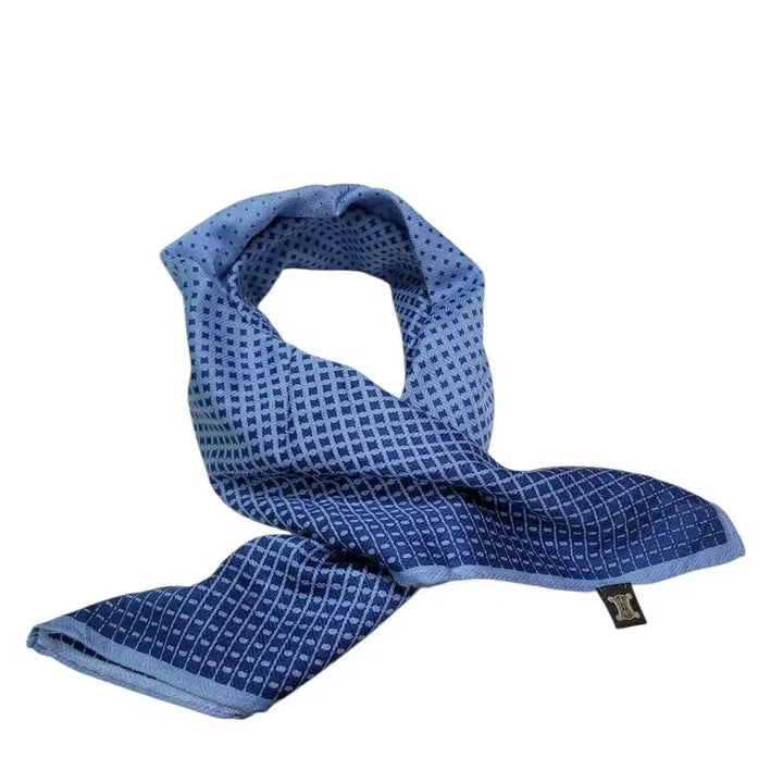 [BUNJANG] Celine Authentic Blue Tone Logo Pattern Cotton Bandana Scarf / 남녀공용 셀린느 정품 블루톤 로고팬턴 면소재 큰사이즈 쁘띠스카프