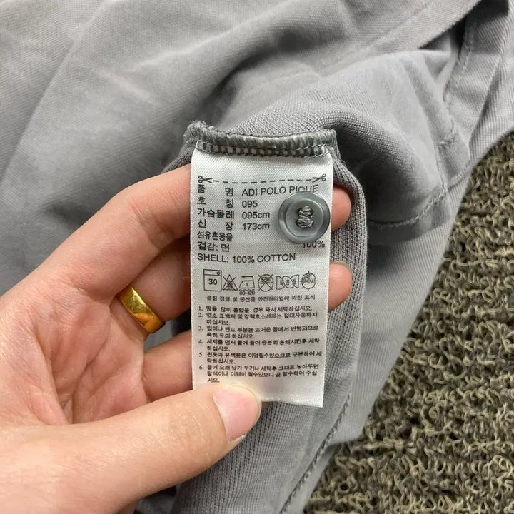 [BUNJANG] Adidas Grey Short Sleeve Polo T-Shirt / 아디다스 그레이 반팔 pk 카라 티셔츠