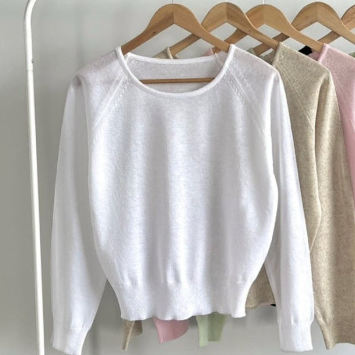 [BUNJANG] Round Raglan Knit - Ivory / (국내제작) 라운드 나그랑 니트_아이1