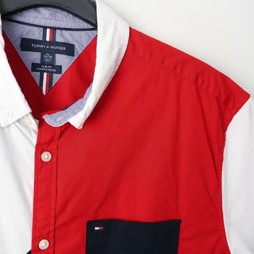 [BUNJANG] Tommy Hilfiger Colorblock Slim Fit Shirt (XL) / 105/타미힐피거 컬러블록 슬림핏 셔츠