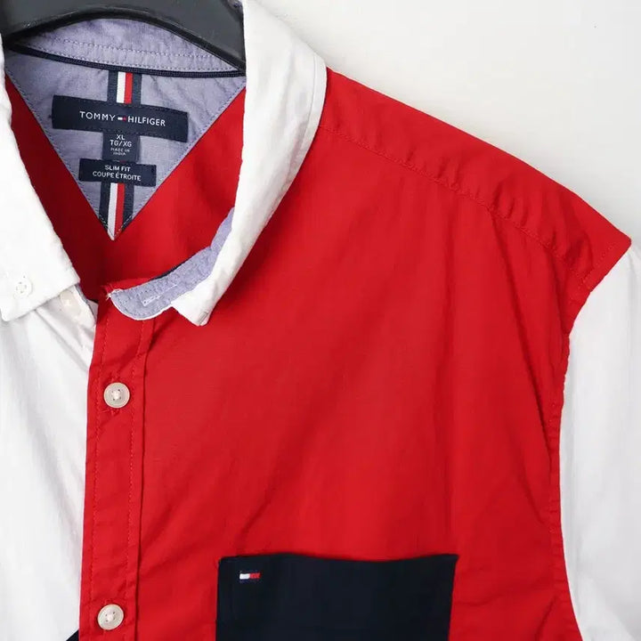 [BUNJANG] Tommy Hilfiger Colorblock Slim Fit Shirt (XL) / 105/타미힐피거 컬러블록 슬림핏 셔츠