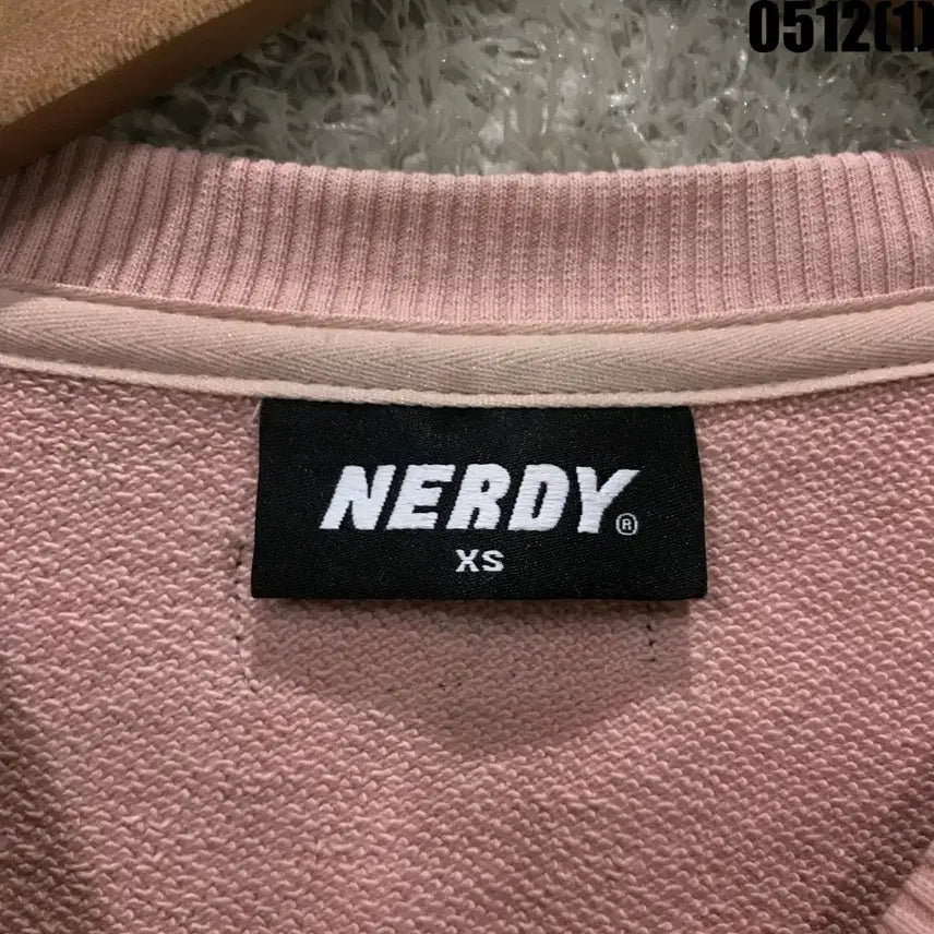 [BUNJANG] NERDY Pink Track Line Sweatshirt XS / 널디 NERDY 핑크색 트랙 라인 맨투맨 xs