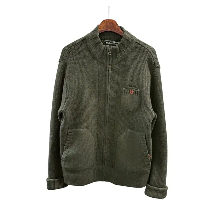 [BUNJANG] Guess Khaki Knit Zip-Up / [L] 게스 카키 니트 집업