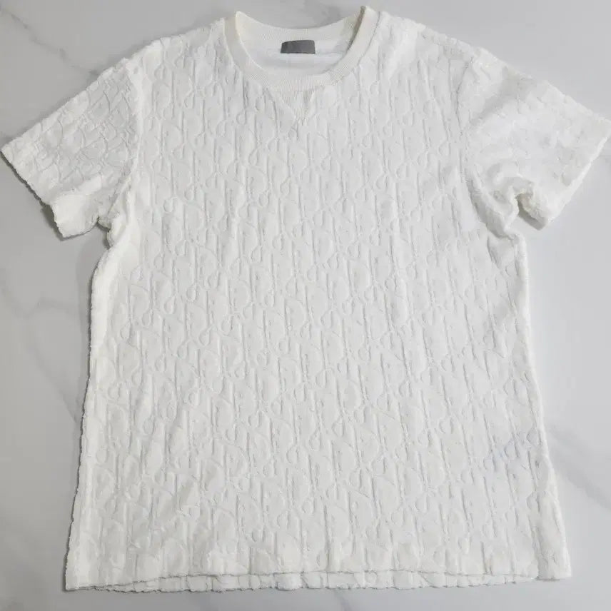 [BUNJANG] Terry Material Premium Short Sleeve T-Shirt White (Size 100) / 태리소재 고급진 반팔 티셔츠 화이트 (100)