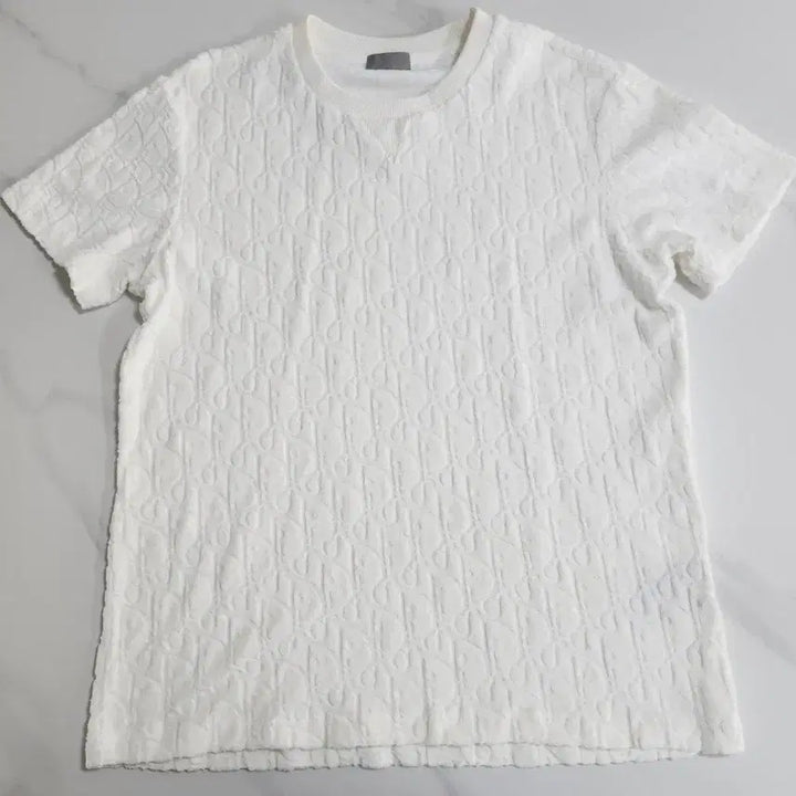 [BUNJANG] Terry Material Premium Short Sleeve T-Shirt White (Size 100) / 태리소재 고급진 반팔 티셔츠 화이트 (100)