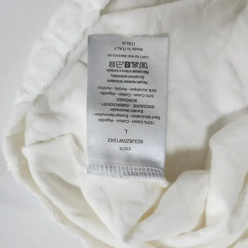 [BUNJANG] Terry Material Premium Short Sleeve T-Shirt White (Size 100) / 태리소재 고급진 반팔 티셔츠 화이트 (100)