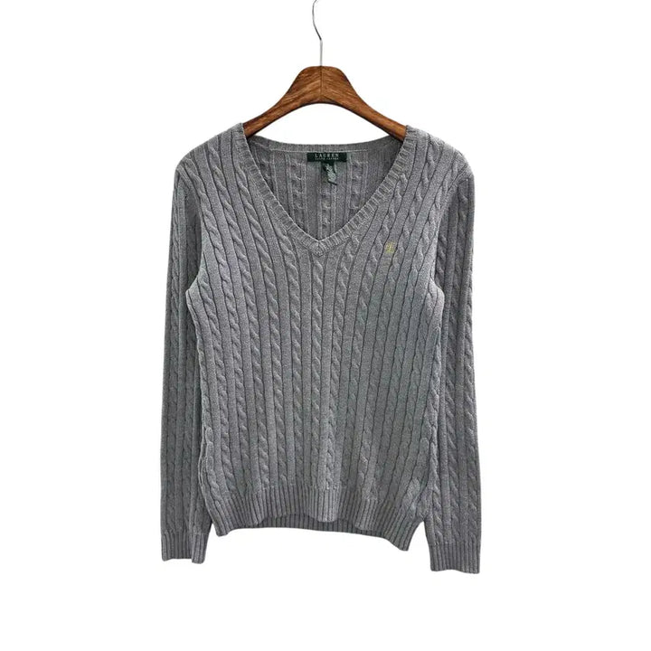 [BUNJANG] Polo Ralph Lauren Grey Cable Knit Sweater / [S] 랄프로렌 그레이 케이블 니트