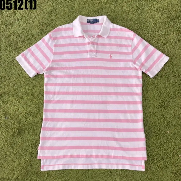 [BUNJANG] Polo Ralph Lauren Pink Stripe Short Sleeve T-Shirt M / 폴로 랄프로렌 핑크 스트라이프 반팔 티셔츠 M
