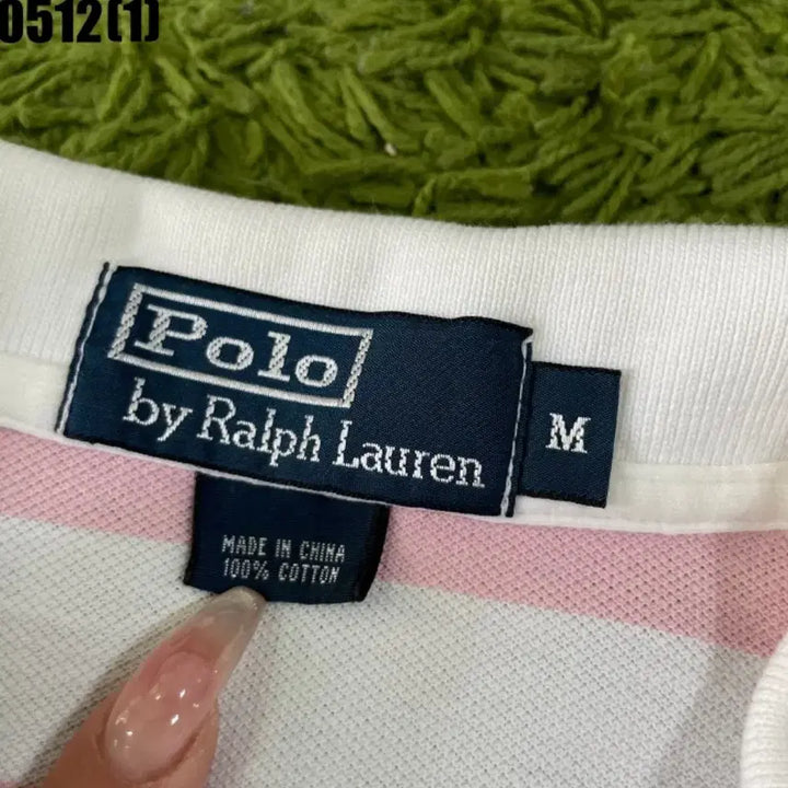 [BUNJANG] Polo Ralph Lauren Pink Stripe Short Sleeve T-Shirt M / 폴로 랄프로렌 핑크 스트라이프 반팔 티셔츠 M