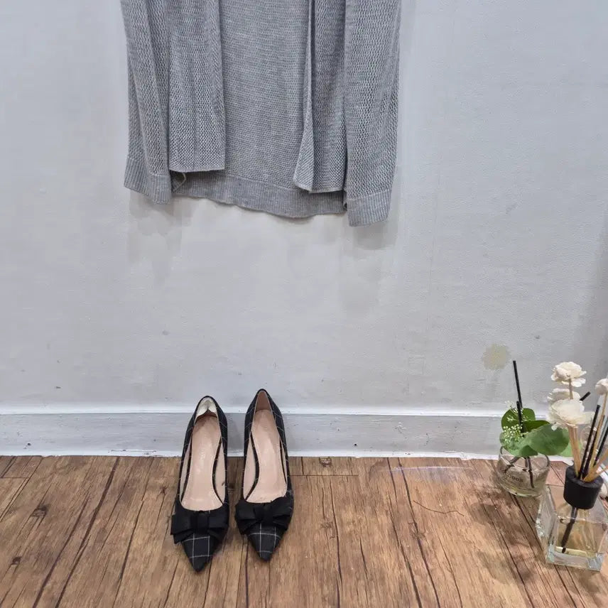 [BUNJANG] Open-Front Long Knit Vest - Gray / 오픈형 롱 니트 조끼 회색