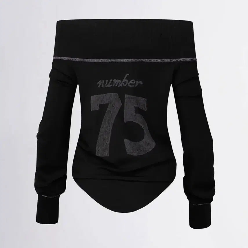 [BUNJANG] Sculptor Ed Hardy Black Off-Shoulder Long Sleeve Top / 스컬프터 에드하디 블랙 오프숄더 긴팔