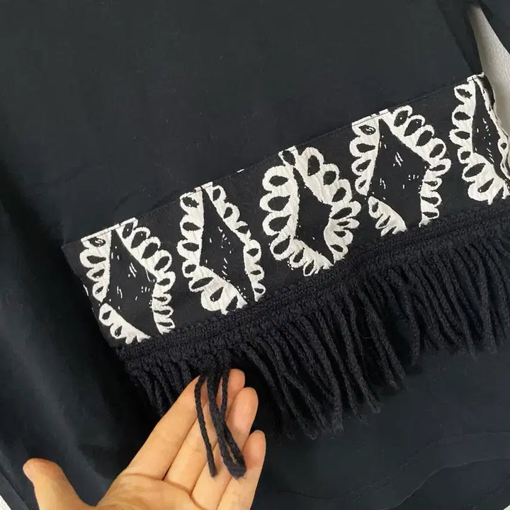 [BUNJANG] Tsumori Chisato Black Silk T-Shirt / 일본 츠모리치사토 검정술 티셔츠