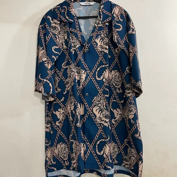 [BUNJANG] Untage Unisex Tiger Print Bowling Shirt / 언티지 호랑이 프린트 볼링 셔츠 유니섹스
