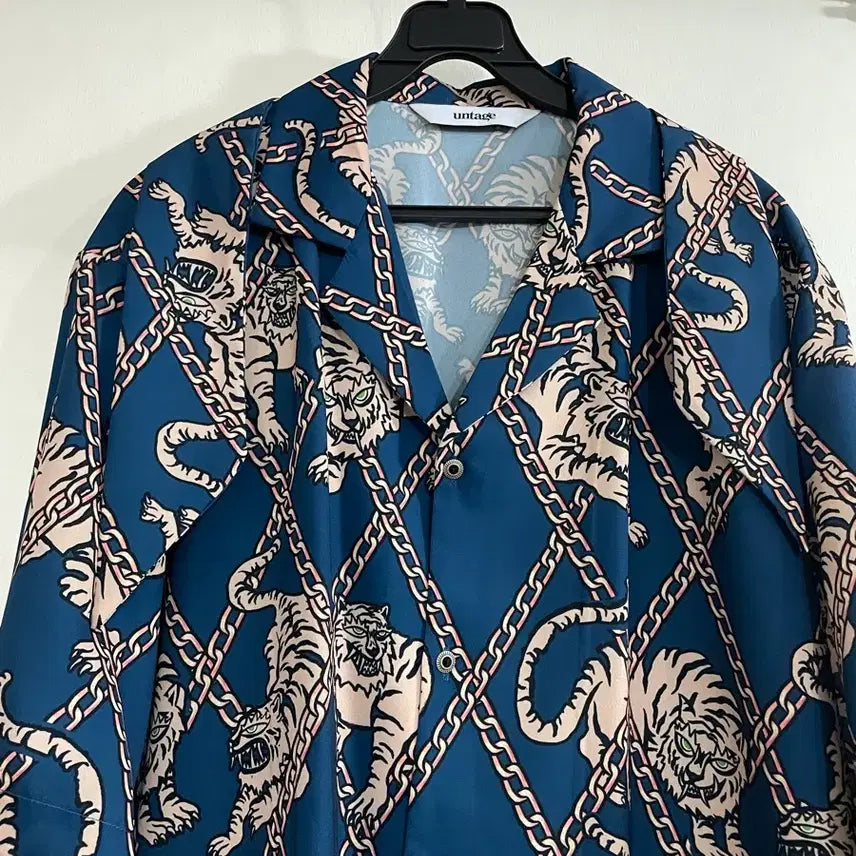 [BUNJANG] Untage Unisex Tiger Print Bowling Shirt / 언티지 호랑이 프린트 볼링 셔츠 유니섹스
