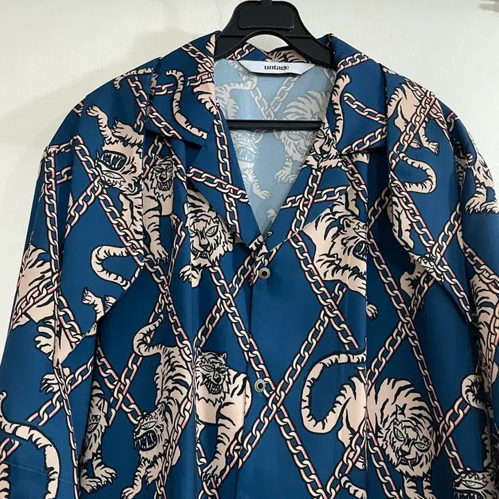[BUNJANG] Untage Unisex Tiger Print Bowling Shirt / 언티지 호랑이 프린트 볼링 셔츠 유니섹스