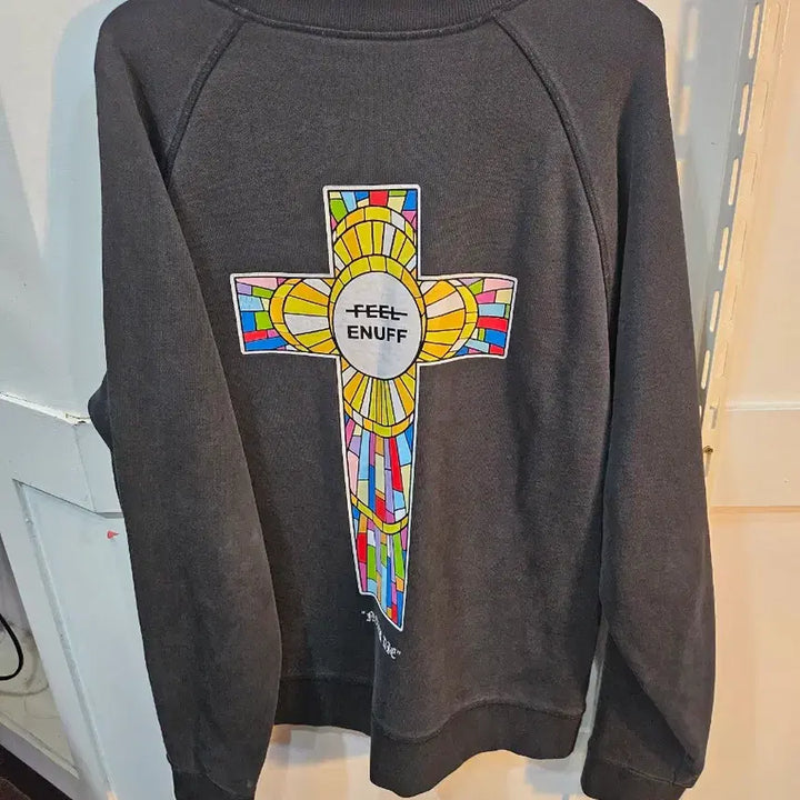 [BUNJANG] Feel Enough Black Sweatshirt T-Shirt / <만원빈티지>필이너프 블랙 맨투맨 티셔츠