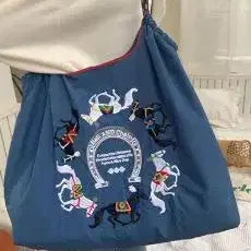 [BUNJANG] Ball&amp;Chain Embroidered Nylon Tote Bag Shoulder Bag / ball&amp;chain 여성 나일론 자수 토트백 숄더백 가방
