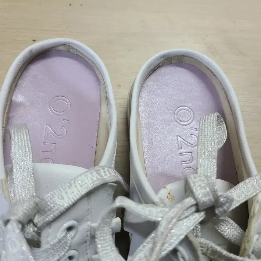 [BUNJANG] Ozzo Second Frill Detail White Sneakers Mules 240 / 오즈세컨 프릴 장식 화이트 스니커즈 뮬 240