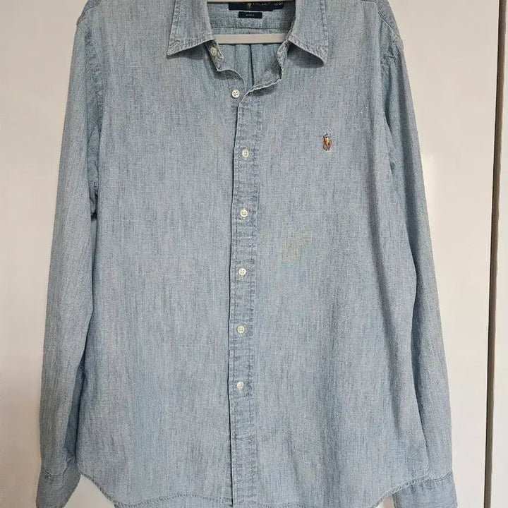 [BUNJANG] Polo Light Wash Denim Shirt Slim Fit L / 폴로 연청 남방 셔츠 슬림핏 L