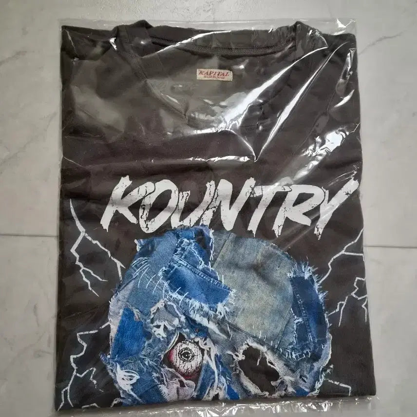 [BUNJANG] Kapital Denim Face T-Shirt L / 캐피탈 데님페이스 반팔 L
