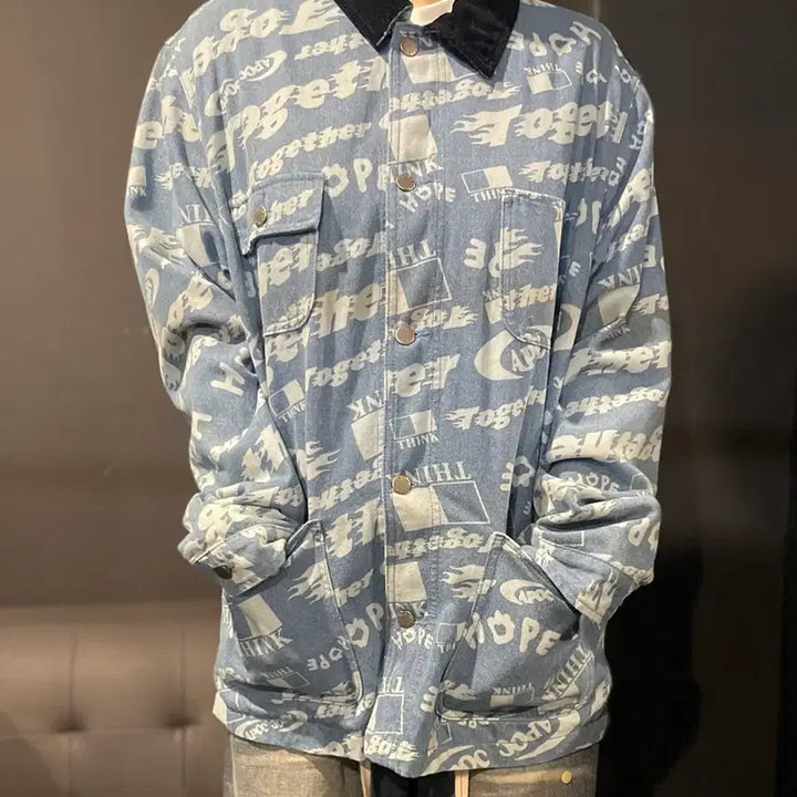 [BUNJANG] A Piece of Cake Lettering Denim Jacket / 어피스오브케이크 레터링 청자켓