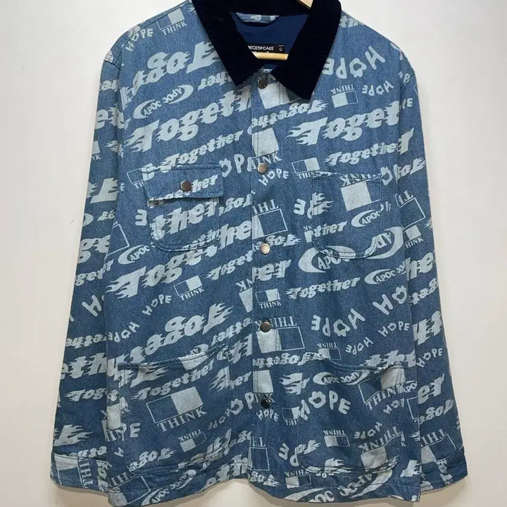 [BUNJANG] A Piece of Cake Lettering Denim Jacket / 어피스오브케이크 레터링 청자켓