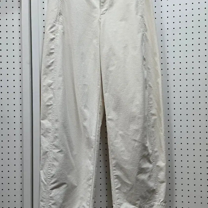 [BUNJANG] Uniqlo Ivory Wide Cotton Pants L / (1547)유니클로 아이보리 와이드 코튼 팬츠L