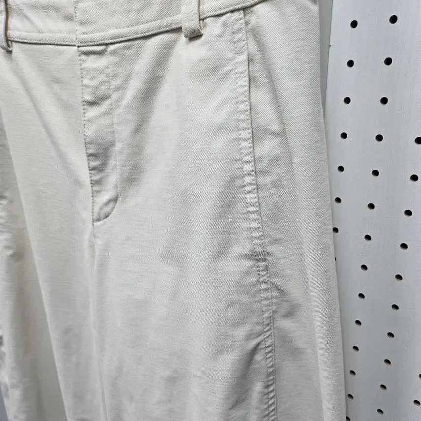 [BUNJANG] Uniqlo Ivory Wide Cotton Pants L / (1547)유니클로 아이보리 와이드 코튼 팬츠L