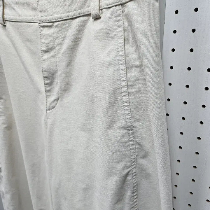 [BUNJANG] Uniqlo Ivory Wide Cotton Pants L / (1547)유니클로 아이보리 와이드 코튼 팬츠L