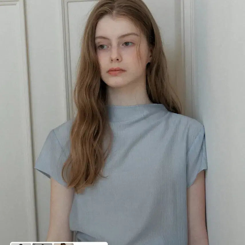 [BUNJANG] YUPPE Pleated Cap Shirt - Sky Blue / 엽페 PLEATED CAP SHIRT_SKY BLUE