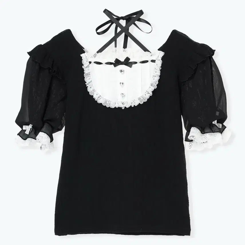 [SOLD OUT] 노에미 noemie 백레이스업 요크 사다리 블라우스 지뢰계 리즈리사 마즈